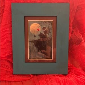 Whimsical Fairy Art in Teal Frame